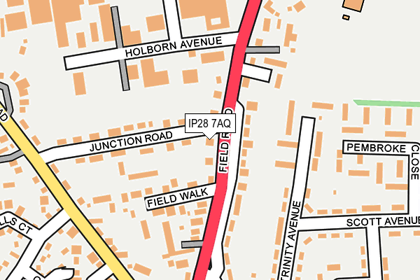 IP28 7AQ map - OS OpenMap – Local (Ordnance Survey)