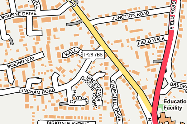 IP28 7BS map - OS OpenMap – Local (Ordnance Survey)