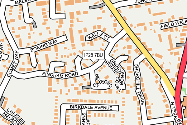 IP28 7BU map - OS OpenMap – Local (Ordnance Survey)