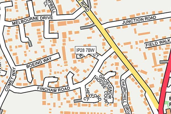 IP28 7BW map - OS OpenMap – Local (Ordnance Survey)