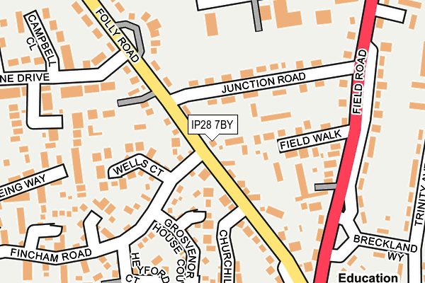 IP28 7BY map - OS OpenMap – Local (Ordnance Survey)
