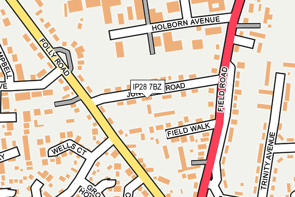 IP28 7BZ map - OS OpenMap – Local (Ordnance Survey)