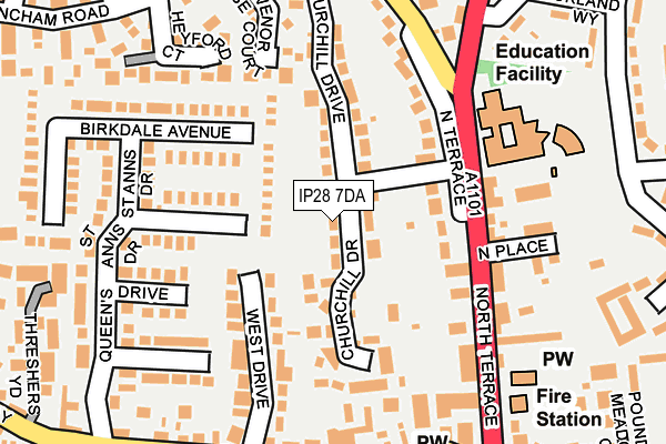 IP28 7DA map - OS OpenMap – Local (Ordnance Survey)