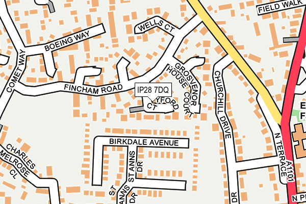 IP28 7DQ map - OS OpenMap – Local (Ordnance Survey)