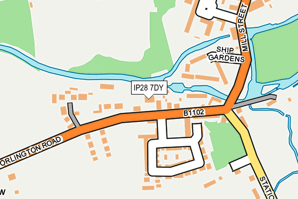 IP28 7DY map - OS OpenMap – Local (Ordnance Survey)