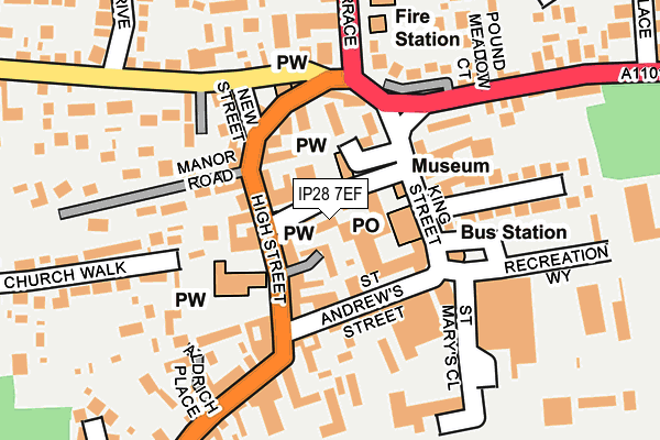 IP28 7EF map - OS OpenMap – Local (Ordnance Survey)