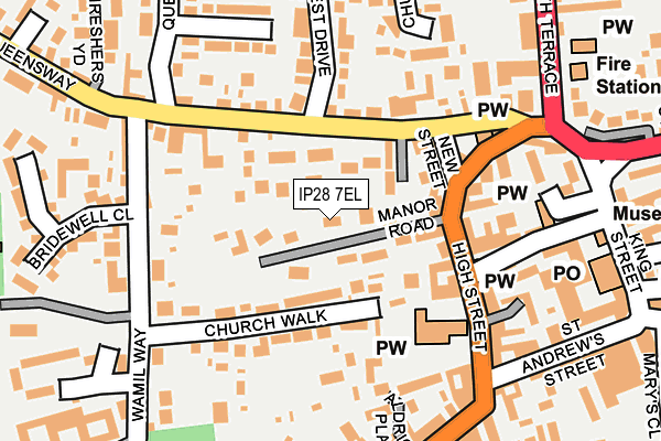 IP28 7EL map - OS OpenMap – Local (Ordnance Survey)