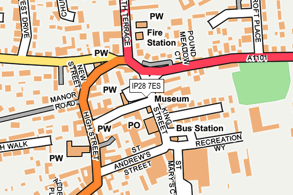 IP28 7ES map - OS OpenMap – Local (Ordnance Survey)