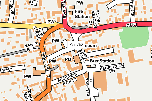 IP28 7EX map - OS OpenMap – Local (Ordnance Survey)