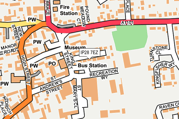 IP28 7EZ map - OS OpenMap – Local (Ordnance Survey)