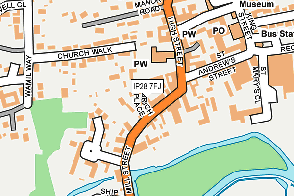 IP28 7FJ map - OS OpenMap – Local (Ordnance Survey)