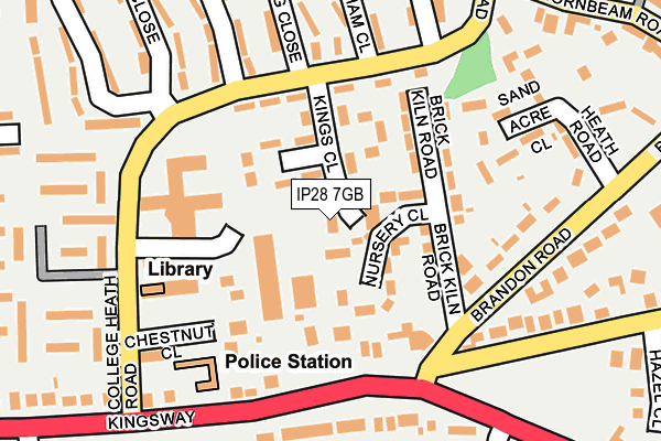 IP28 7GB map - OS OpenMap – Local (Ordnance Survey)