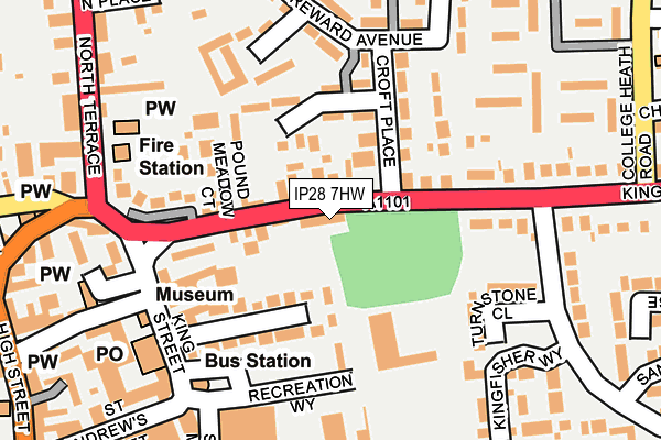 IP28 7HW map - OS OpenMap – Local (Ordnance Survey)