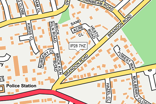 IP28 7HZ map - OS OpenMap – Local (Ordnance Survey)