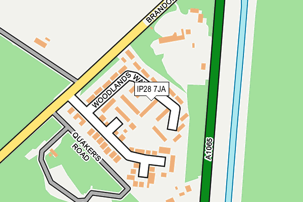 IP28 7JA map - OS OpenMap – Local (Ordnance Survey)