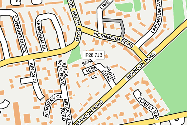 IP28 7JB map - OS OpenMap – Local (Ordnance Survey)