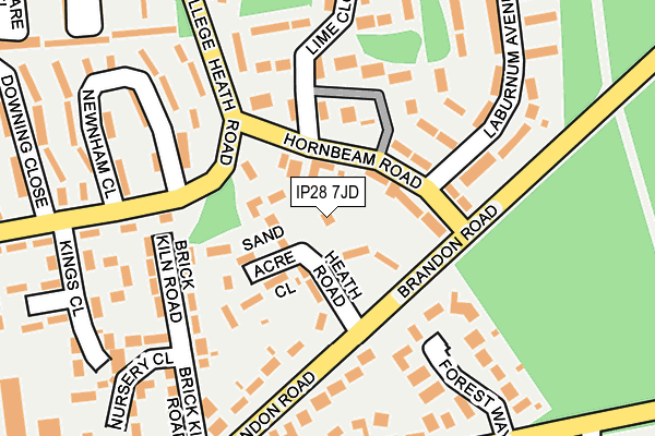 IP28 7JD map - OS OpenMap – Local (Ordnance Survey)