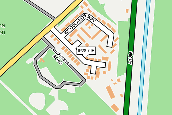 IP28 7JF map - OS OpenMap – Local (Ordnance Survey)