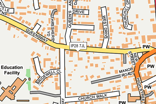 IP28 7JL map - OS OpenMap – Local (Ordnance Survey)