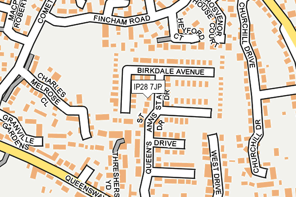 IP28 7JP map - OS OpenMap – Local (Ordnance Survey)