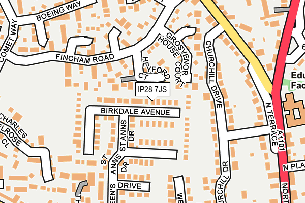 IP28 7JS map - OS OpenMap – Local (Ordnance Survey)