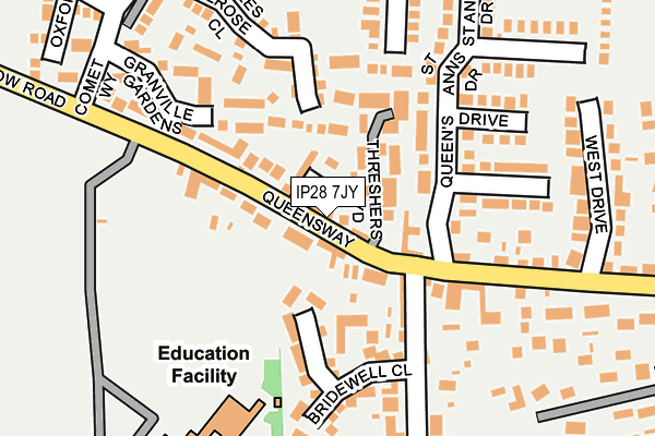 IP28 7JY map - OS OpenMap – Local (Ordnance Survey)