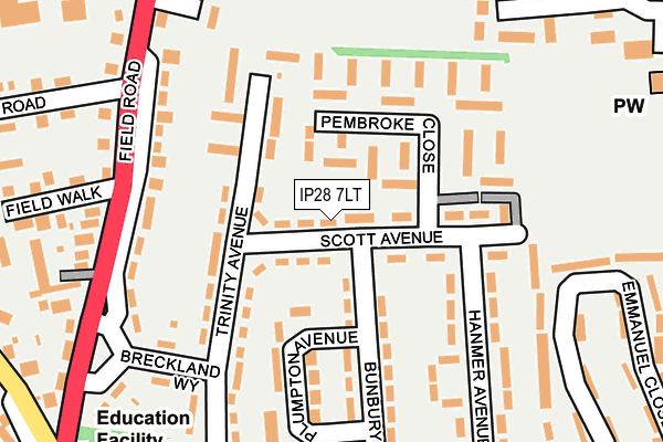 IP28 7LT map - OS OpenMap – Local (Ordnance Survey)