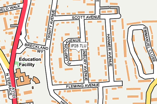 IP28 7LU map - OS OpenMap – Local (Ordnance Survey)