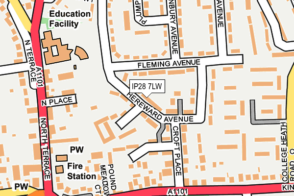 IP28 7LW map - OS OpenMap – Local (Ordnance Survey)