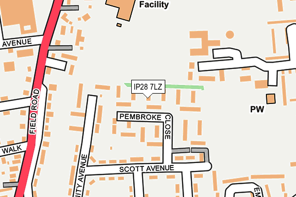 IP28 7LZ map - OS OpenMap – Local (Ordnance Survey)