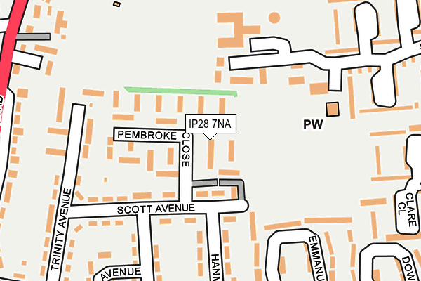 IP28 7NA map - OS OpenMap – Local (Ordnance Survey)