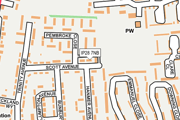 IP28 7NB map - OS OpenMap – Local (Ordnance Survey)