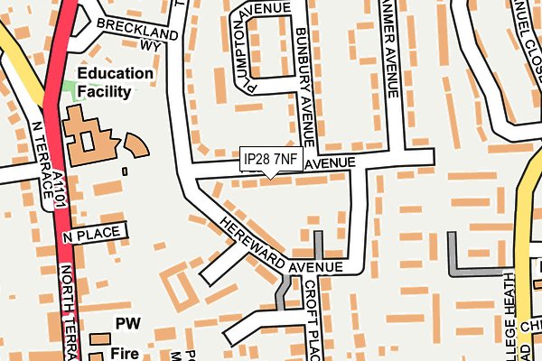 IP28 7NF map - OS OpenMap – Local (Ordnance Survey)