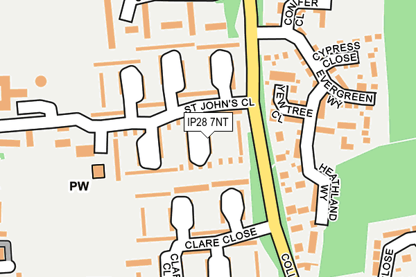 IP28 7NT map - OS OpenMap – Local (Ordnance Survey)