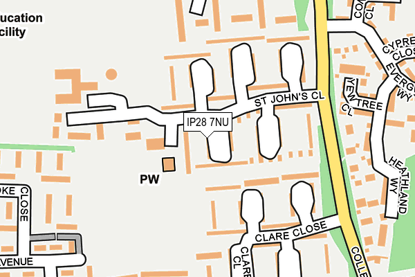 IP28 7NU map - OS OpenMap – Local (Ordnance Survey)