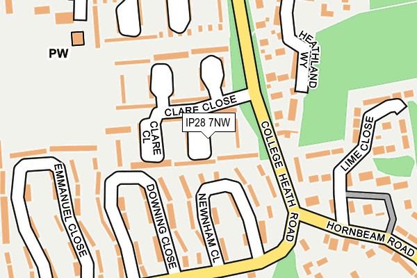 IP28 7NW map - OS OpenMap – Local (Ordnance Survey)