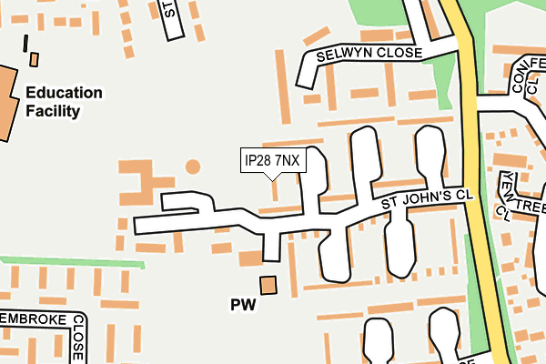 IP28 7NX map - OS OpenMap – Local (Ordnance Survey)