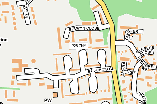 IP28 7NY map - OS OpenMap – Local (Ordnance Survey)