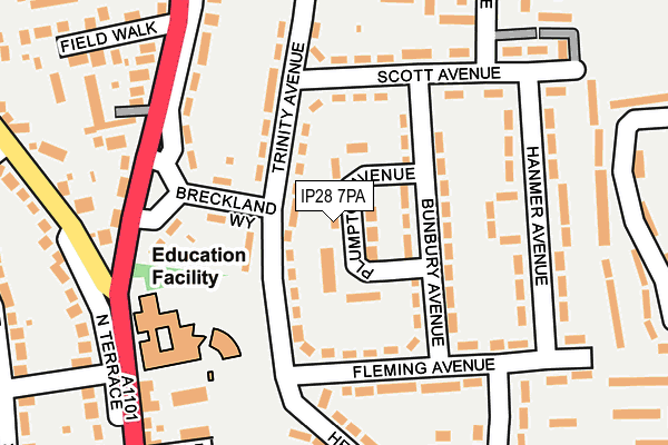 IP28 7PA map - OS OpenMap – Local (Ordnance Survey)