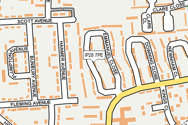 IP28 7PE map - OS OpenMap – Local (Ordnance Survey)