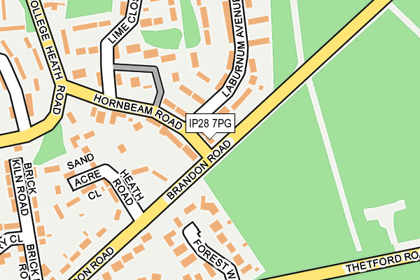IP28 7PG map - OS OpenMap – Local (Ordnance Survey)