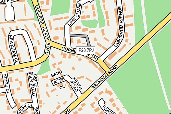 IP28 7PJ map - OS OpenMap – Local (Ordnance Survey)