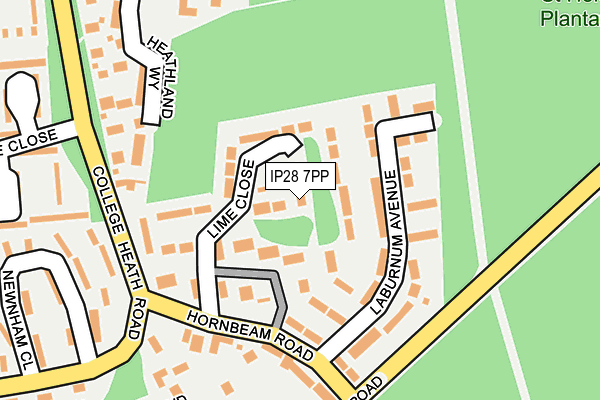 IP28 7PP map - OS OpenMap – Local (Ordnance Survey)