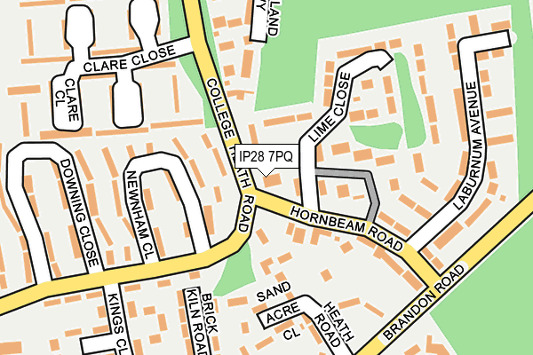 IP28 7PQ map - OS OpenMap – Local (Ordnance Survey)