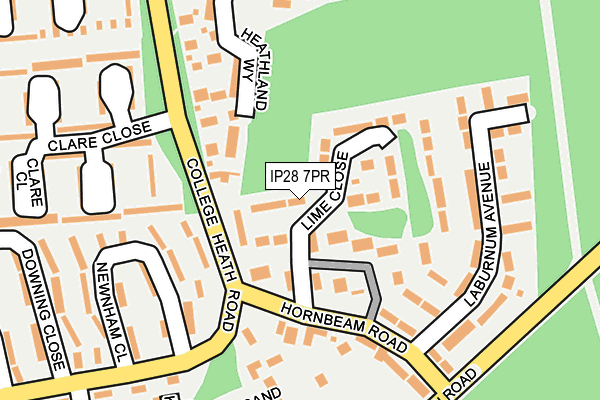 IP28 7PR map - OS OpenMap – Local (Ordnance Survey)