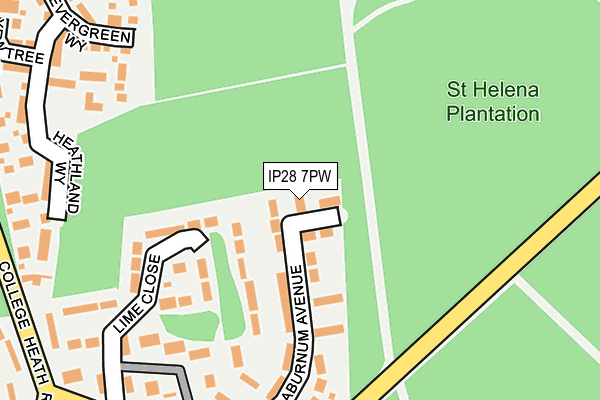 IP28 7PW map - OS OpenMap – Local (Ordnance Survey)