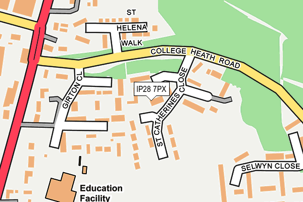 IP28 7PX map - OS OpenMap – Local (Ordnance Survey)