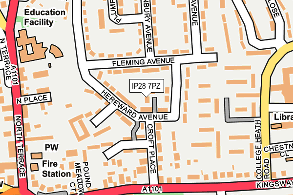 IP28 7PZ map - OS OpenMap – Local (Ordnance Survey)