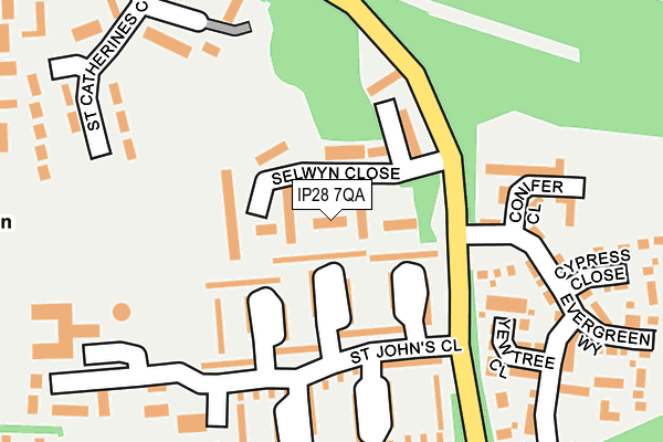 IP28 7QA map - OS OpenMap – Local (Ordnance Survey)