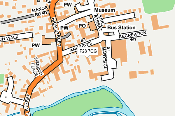 IP28 7QG map - OS OpenMap – Local (Ordnance Survey)